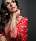 Burnt orange silk sharara set