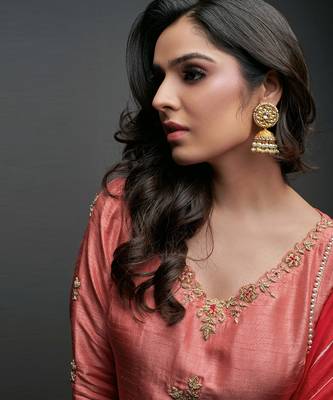 Burnt orange silk sharara set 2