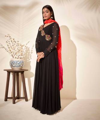 Black georgette anarkali 1