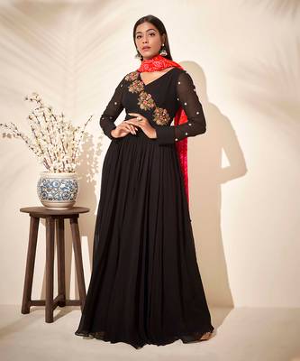 Black georgette anarkali 2