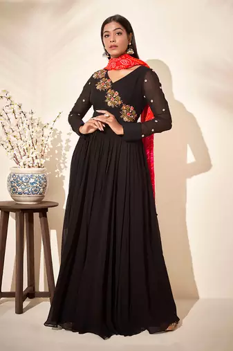Black georgette anarkali