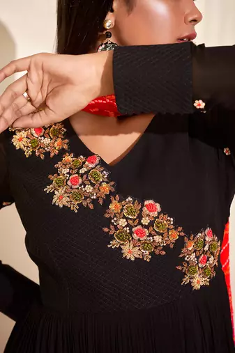 Black georgette anarkali