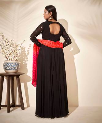 Black georgette anarkali 4