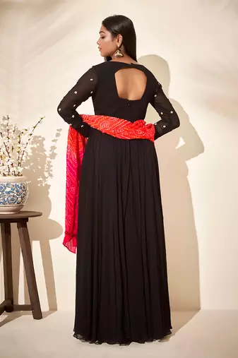 Black georgette anarkali