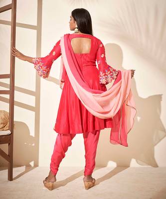 Pink silk anarakali 4