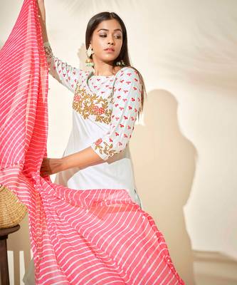 Sea green and pink silk sharara set 3