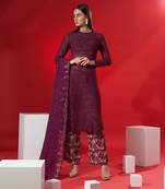 Wine georgette kurta set