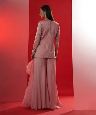 Pink georgette sharara set 2
