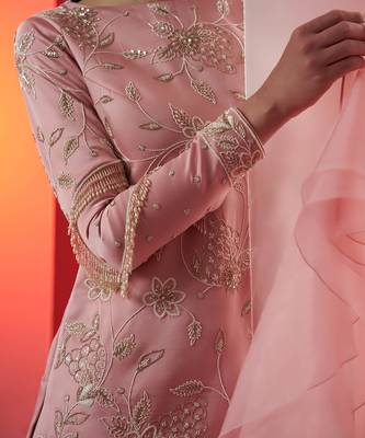 Pink georgette sharara set 3
