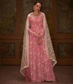 Pink georgette anarkali set