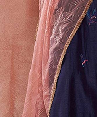 Blue and peach silk anarkali set 3