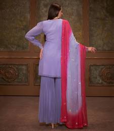 Lilac and pink georgette sharara set