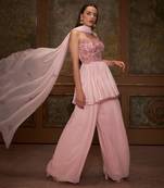 Pink georgette anarkali set
