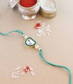 rakshabhandhan special kundan stone rakhi with roli chawal for bhaiya/brother/mens