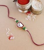 rakshabhandhan special kundan stone rakhi with roli chawal for bhaiya/brother/mens