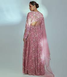 Pink georgette anarkali set