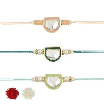 rakshabhandhan special kundan stone rakhi with roli chawal for bhaiya/brother/mens  2