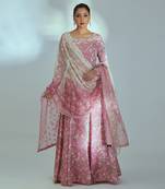 Pink georgette anarkali set
