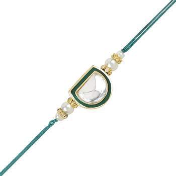 rakshabhandhan special kundan stone rakhi with roli chawal for bhaiya/brother/mens  5