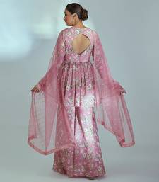 Pink georgette sharara set