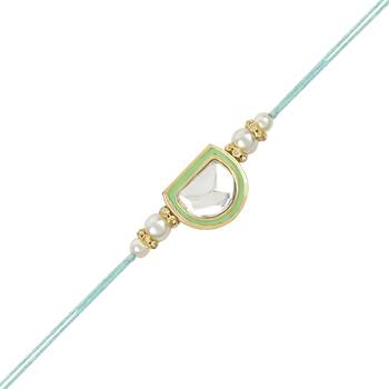 rakshabhandhan special kundan stone rakhi with roli chawal for bhaiya/brother/mens  3