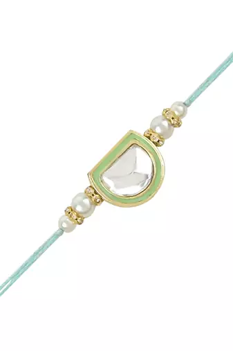 rakshabhandhan special kundan stone rakhi with roli chawal for bhaiya/brother/mens 