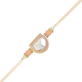 rakshabhandhan special kundan stone rakhi with roli chawal for bhaiya/brother/mens  4