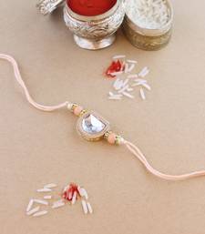 rakshabhandhan special kundan stone rakhi with roli chawal for bhaiya/brother/mens 