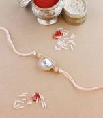 rakshabhandhan special kundan stone rakhi with roli chawal for bhaiya/brother/mens 