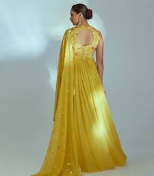 Yellow georgette anarkali set