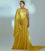 Yellow georgette anarkali set
