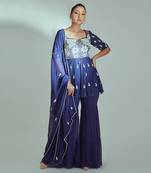 Burgendy georgette sharara set