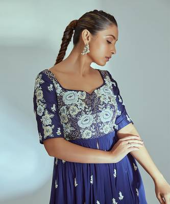 Burgendy georgette sharara set 3