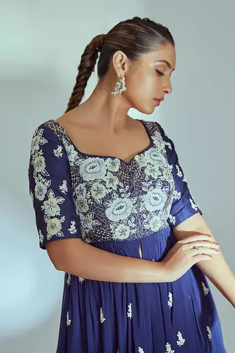 Burgendy georgette sharara set
