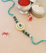 rakshabhandhan special kundan stone rakhi with roli chawal for bhaiya/brother/mens 