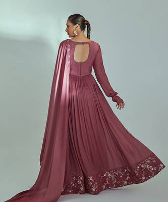 Mauve georgette anarkali set 2