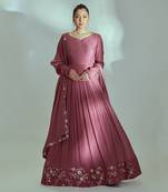 Mauve georgette anarkali set