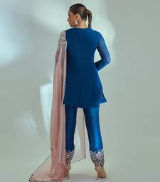 Blue and pink georgette anarkali set