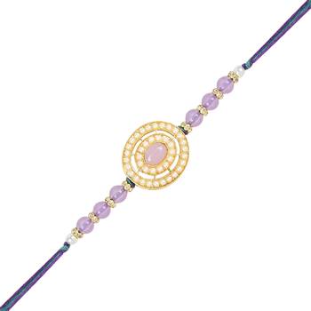 rakshabhandhan special kundan stone rakhi with roli chawal for bhaiya/brother/mens  3