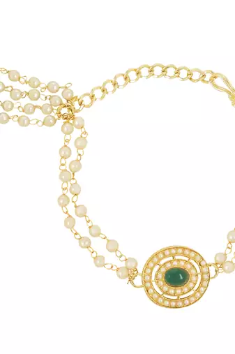 rakshabhandhan special designer pearl hanging lumba bracelet rakhi for bhabhi/sister 