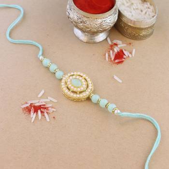 rakshabhandhan special kundan stone rakhi with roli chawal for bhaiya/brother/mens  1
