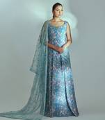 Blue georgette anarkali set