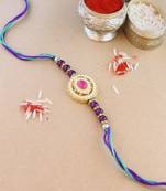 rakshabhandhan special kundan stone rakhi with roli chawal for bhaiya/brother/mens