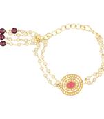 rakshabhandhan special designer pearl hanging lumba bracelet rakhi for bhabhi/sister 