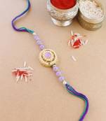 rakshabhandhan special designer handcrafted pearl beaded bhaiya rakhi with roli chawal for brother/bro/men