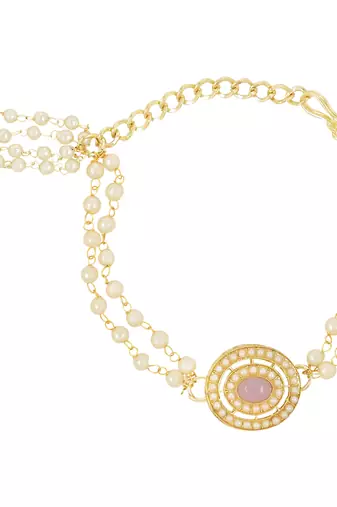 rakshabhandhan special kundan bhaiya bhabhi pearl hanging lumba bracelet rakhi combo set with roli chawal