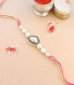 rakshabhandhan special kundan stone rakhi with roli chawal for bhaiya/brother/mens 