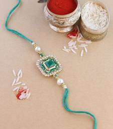 rakshabhandhan special meenakari kundan stone rakhi with roli chawal for bhaiya/brother/mens 