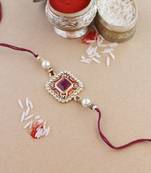 rakshabhandhan special meenakari kundan stone rakhi with roli chawal for bhaiya/brother/mens 
