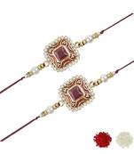 rakshabhandhan special kundan stone rakhi with roli chawal for bhaiya/brother/mens 